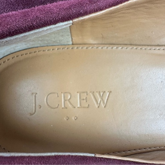 J Crew Shoes 9 Burgundy Suede Slip On Womens Heels - Picture 4 of 7